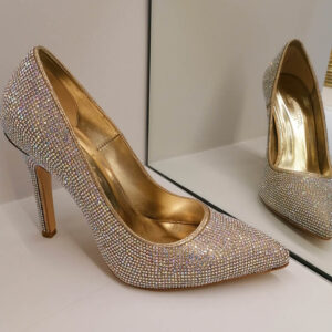 bridal shoes gold heels